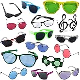 Funny Party Hats Sunglasses For Kids - Prop and Party Favors Sunglasses - Photo Booth Accessories - 6 Pack Funny Shades