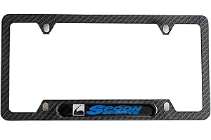QAMNVCRTY Carbon Fiber Sports License Plate Frame Cover Holder Spoon JDM Japan Truck Car Accessories Stainless Steel 1PC, CPK22PW