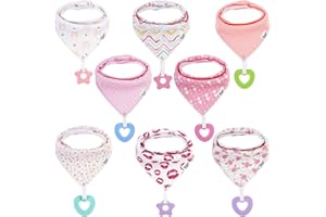 EGMAO BABY Baby Snap Bibs for Boys Girls,10 Pack Bandana Drool Bibs with Snap,Organic Cotton Snap Closure Bibs for Newborn