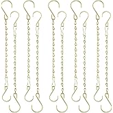 Fetanten Chain for Hanging Plants, 10 Inch Gold Plant Chains for Hanging Planter Baskets Kits with Hooks for Bird Feeder Wind Chime, Small Chains Perfect for Indoor Outdoor Decor (10 PCS)