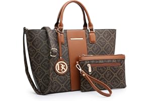 DASEIN Large Tote Bags Vegan Leather Purses and Handbags for Women Top Handle Ladies Shoulder Bags Satchel Hobo 2pcs Set