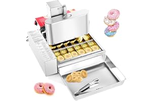 VEVOR Commercial Automatic Donuts Machine, 6 Rows Donuts Making Equipment, 360 pcs/hour Electric High Power Doughnut Maker, S