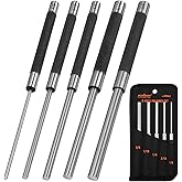 HORUSDY 5-Piece Roll Pin Punch Set, 8-Inch Carbon Steel Pin Punch Tool Kit (1/8" to 3/8") with Storage Pouch for Gunsmithing,