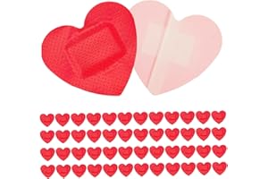 50PCS Bandages for Wounds, Waterproof & Breathable Heart Bandaids, Adhesive Cute Bandaids Stop Bleeding from Small Wounds and
