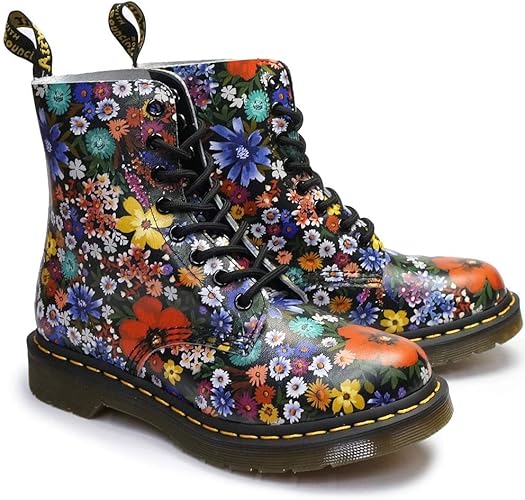Amazon ドクターマーチン 8ホール 1460 パスカル Wanderlust Backhand レディース レザー ブーツ 花柄 総柄 正規品 Core Print 1460 Pascal Multi 22 0cm Uk3 ブーツ ブーティ