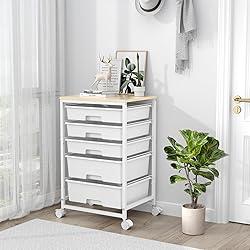 SYKIARIOL Utility Cart with 5 Drawers,Storage