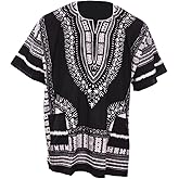 Dupsie's African Print Unisex Dashiki Shirt African Attire for Men Women Black History month, Festivals, Church, Cruises