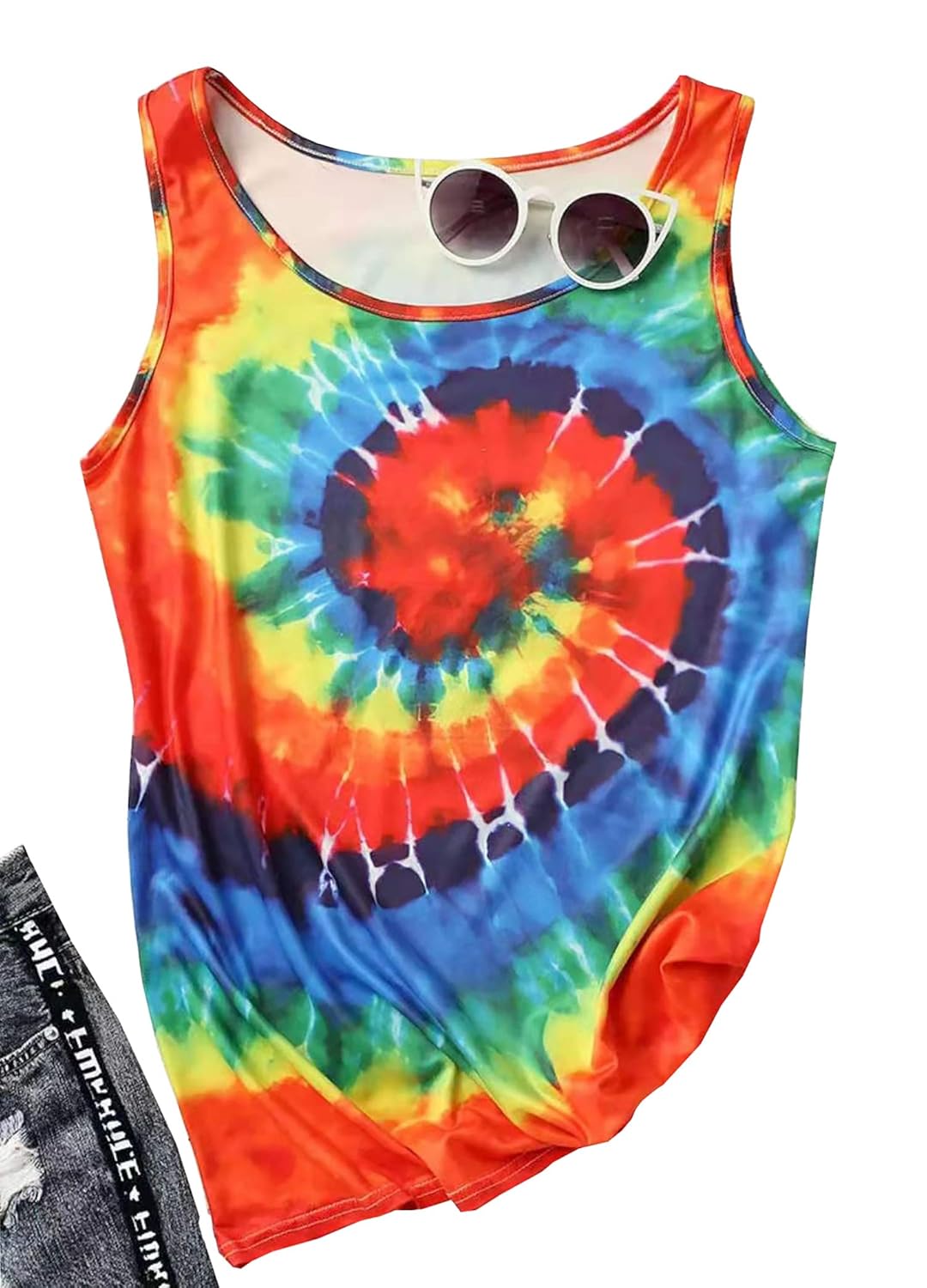 Tie Dye Tank Tops for Women Color Block Workout Tanks Tie Dye Tank Tops for Women Color Block Workout Tanks