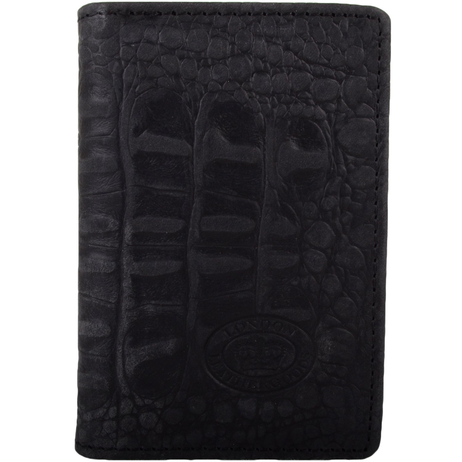 Womens Genuine Leather RFID Protected Slim Credit Card/Travel Card Holder - Black