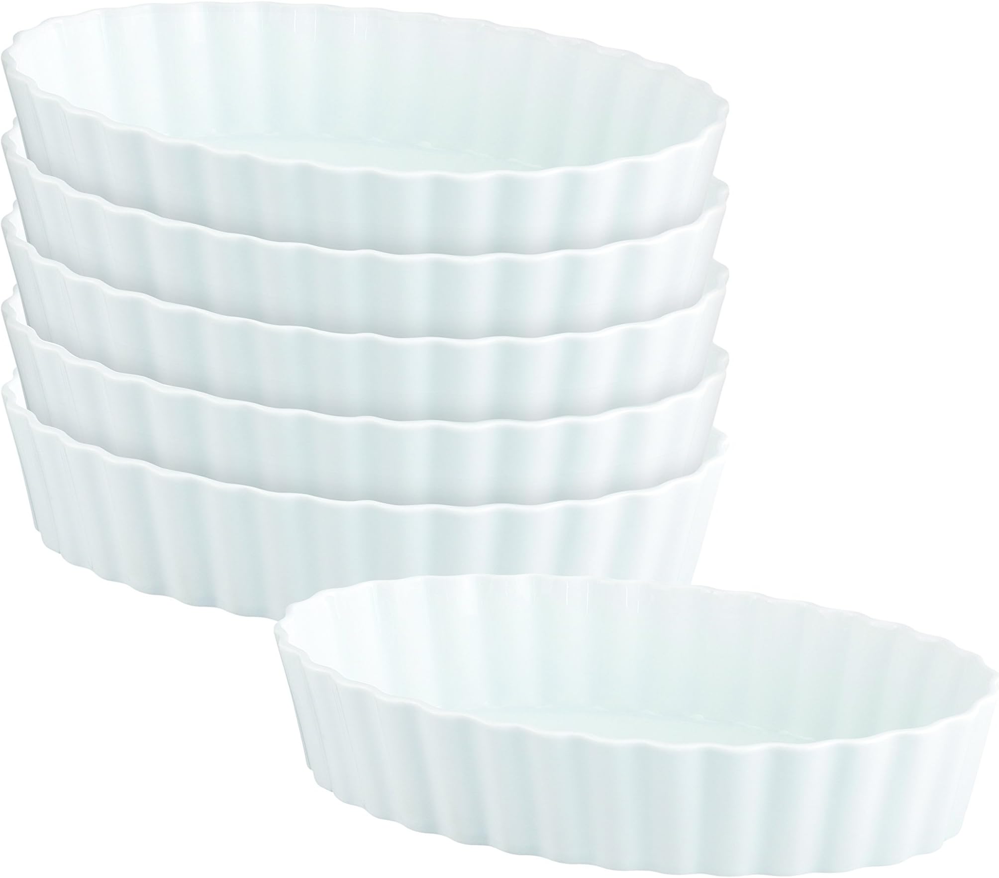 HIC Oval Creme Brulee, Porcelain, 5-Inch, Set of 6