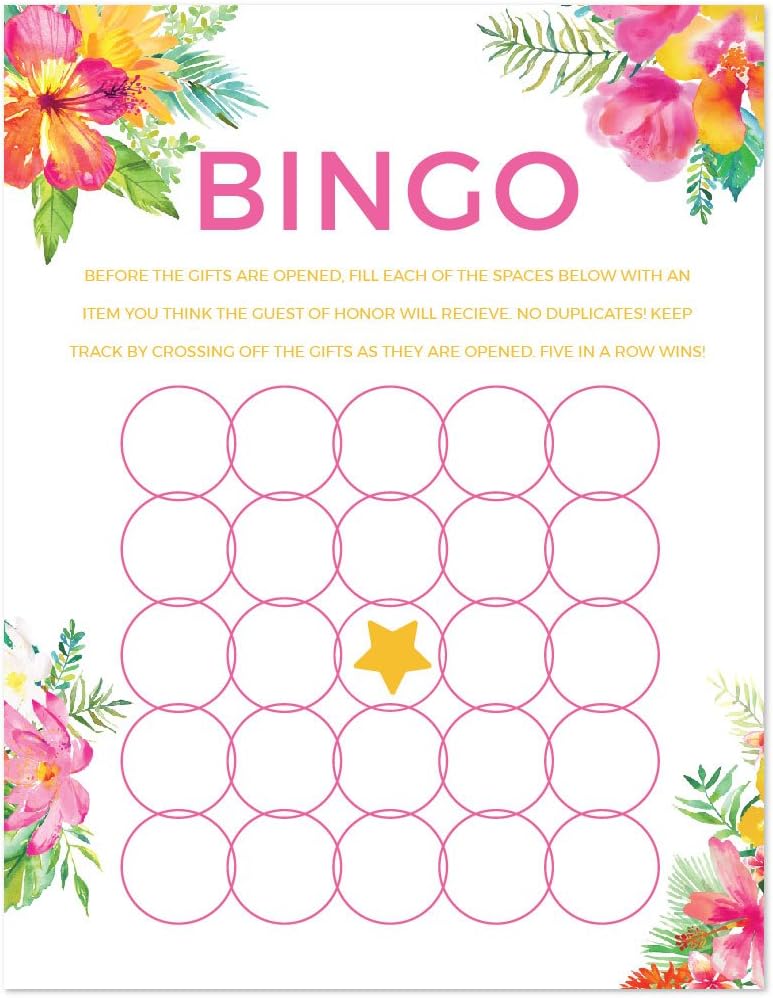 garden spaces game on Amazon Com Andaz Press Tropical Floral Garden Party Wedding Collection Bridal Shower Bingo Game Cards 20 Pack Health Personal Care