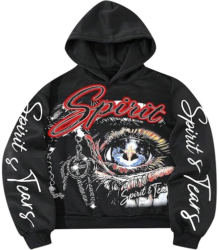 Amazon.com: SOLY HUX Men's Y2k Graphic Hoodies Grunge Baggy