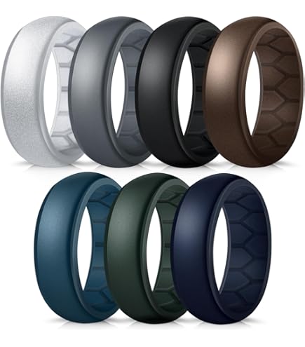 Lot De 7 Bagues Silicone Homme Et Femme - Taille 5 à 10 - Pour Sport, Travail Et Quotidien - Cadeau Alliance Décontractée