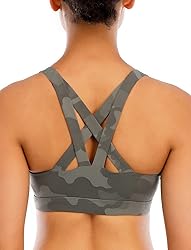 RUNNING GIRL Sports Bra for Women, Criss-Cross Back