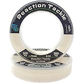 Reaction Tackle 100% Pure Fluorocarbon Fishing Line - High Strength, Abrasion-Resistant, Fast-Sinking, Virtually Invisible, w
