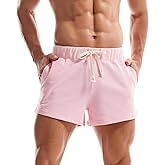 AMY COULEE Mens Sweat Shorts Cotton 3 inch Training Workout Gym Shorts Casual Running Shorts with Pockets