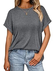 AUTOMET Womens Summer Tops Casual Basic Shirts