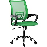 BestOffice | Ergonomic Office Chair | Green | Pack of 1 | Mesh Desk Chair | with Lumbar Support &amp; Adjustable Height | Breathable Mid-Back Design &amp; High Density Sponge | For Home, Office