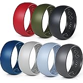 Rinfit Silicone Rings for Men 9mm Wide, 2mm Thick - Mens Silicone Wedding Bands - Step Edge, Rubber Ring for Sports & Workout - Patented Design