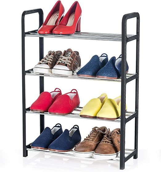 Artmoon Banff Narrow and Compact 4 Tier Shoe Rack, 8 Pairs