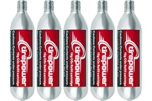 Ctrepower CO2 Bike Tire Inflator – Quick Push-Button Release, Fits Presta & Schrader Valves, CO2 Bike Pump or 5X 16g Threaded CO2 Cartridges