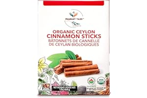 FRAGRANT TALES Premium Organic Ceylon Cinnamon Sticks - 1 LB (454g), True Ceylon, USDA Certified, Non-GMO, Gluten-Free, Pure Sri Lankan Cinnamon for Cooking & Baking