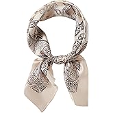 WUZININGLE 100% Mulberry Silk Square Scarf 27''x27'' Neck Scarf Hair Scarf Headscarf Bandanas for Women