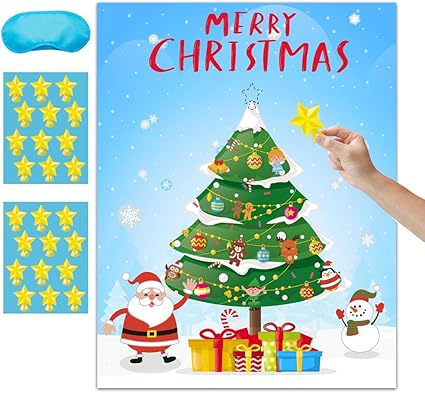 Amazon Com Happy Storm Christmas Party Games For Kids Pin The