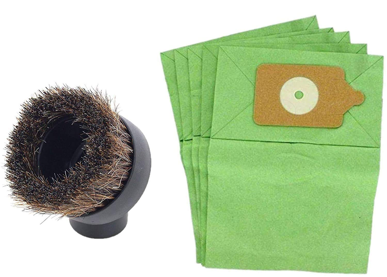 UTIZ 1 Round Soft Dusting Brush & 5 Double Layer Paper Dust Bags For Numatic Henry Hetty Hoover HVR200 HVR200M-22