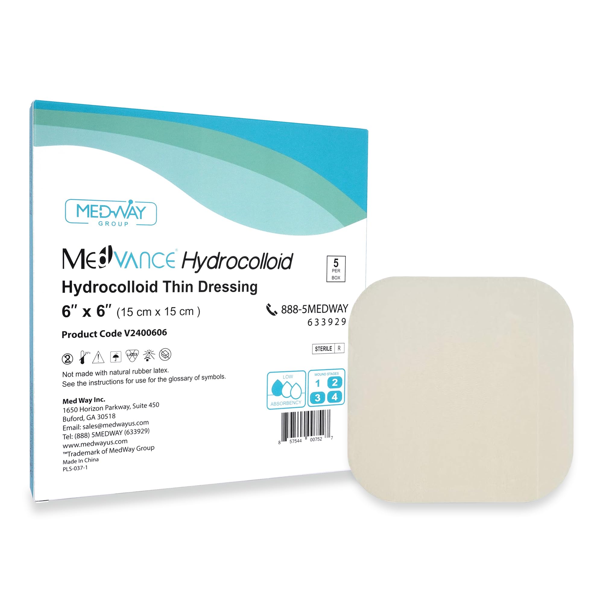 MedVance Hydrocolloid – Hydrocolloid Adhesive Thin Dressing 6"X 6" Box of 5 Dressing