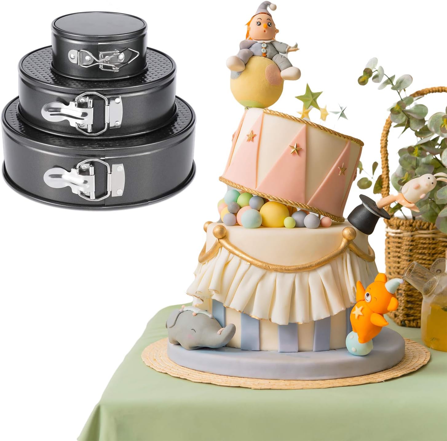 Springform Pan (4"/7"/9") Set, Non-stick Leakproof Round Cake Pan Bakeware Baking Pans Cheesecake Pan 3 Pack: Kitchen & Dining