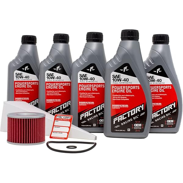 Factory Racing Parts SAE 10W40 1qt Oil Change Kit Fits, 50 OFF