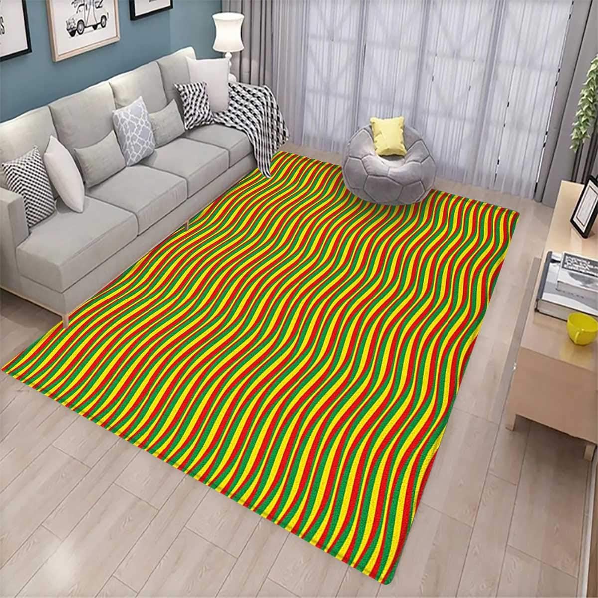 Rasta, Area Rugs for Bedroom, Vivid Colors Ethiopian
