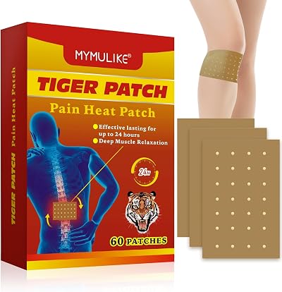 MYMULIKE Tiger Pain Relief Patches 60 Count Heat Patches for Neck Shoulder