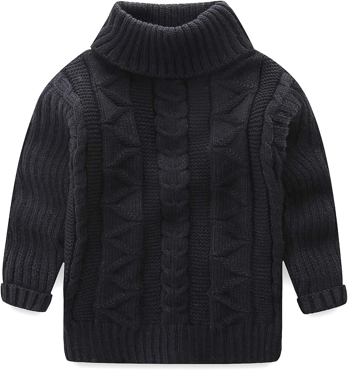 UWESPRING Girls Turtleneck Sweater Pullover Cable Knitted