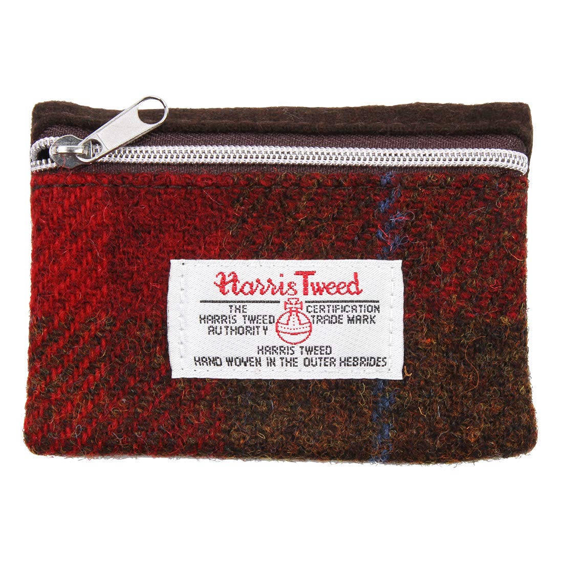 Harris Tweed Plaid Tartan Small Wallet Coin Purse (Red)