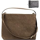 Suede Hobo Bag for Women Hand-Woven Bag Made of Suede Fabric Casual Tote Bag(Brown)
