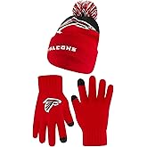 Ultra Game Adults NFL Official Super Soft Winter Beanie Knit Hat With Warm Touch Screen Gloves