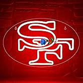 Football Neon Sign for Wall Decor Dimmable Football Team Neon Sign for Man Cave or Garage Decor Birthday Gifts for Men Red Led Light for Bedroom Bar Dorm Party Game Room Size 16.1 * 10.4In(ZYLD056)