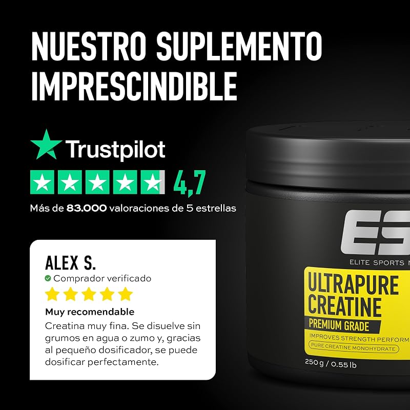 Ultrapure Creatine Monohydrate, Cereza fresca, 250 g, 62 raciones