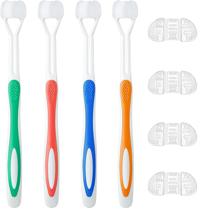 4 Pieces 3Sided Autism Toothbrushes Gentle Manual Toothbrushes 4