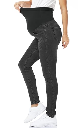POSHGLAM Women's Maternity Jeans Over Belly 29'' Skinny Denim
