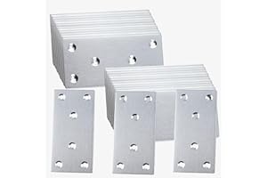 HIGH-PQ 50PCS Flat Mending Plates,3-1/8''304 Heavy Duty Stainless Steel Straight Mending Joining Plates, Metal Straight Brace for Shelves,Cabinet,Furniture Corner Repair Fixing-Silver,3.15X1.57X0.08IN