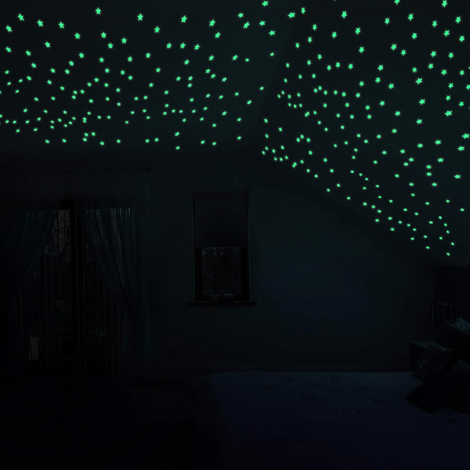 Amaonm 100 Pcs Colorful Glow in The Dark Luminous Stars Fluorescent Noctilucent Plastic Wall Stickers Murals Decals for Home Art Decor Ceiling Wall Decorate Kids Babys Bedroom Room Decorations: Home & Kitchen