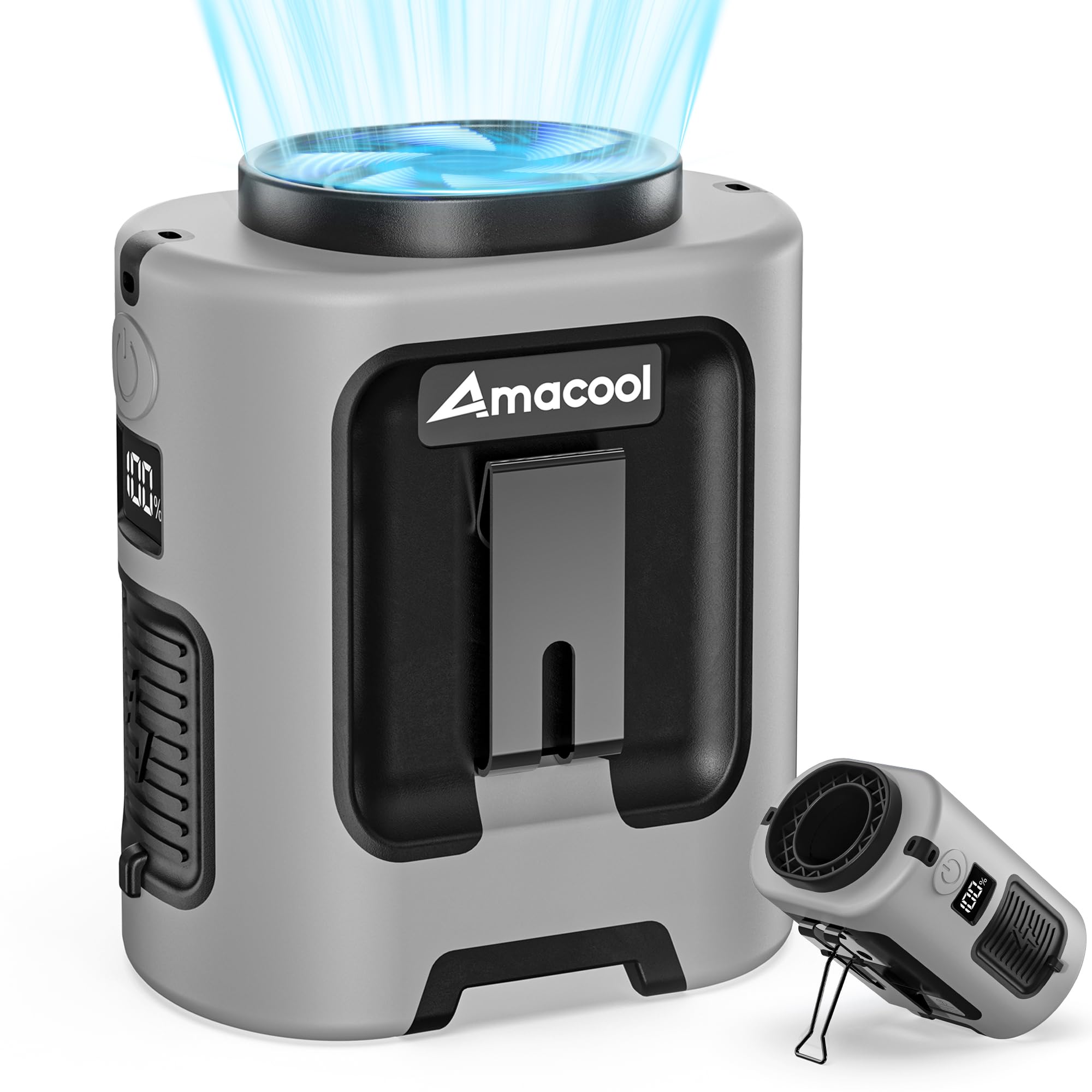 Photo 1 of AMACOOL Mini Portable Waist Fan Clip on, 13000RPM 4-Speeds Personal Neck Fans, Up to 24H Battery Life, Rechargeable Wearable Shirt Belt Fan for Outdoor Work Jobsite Travel Camping, Gifts for Men