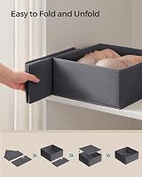 SONGMICS Drawer Organisers Set of 6 Foldable Fabric Storage Boxes Slate Grey view 6