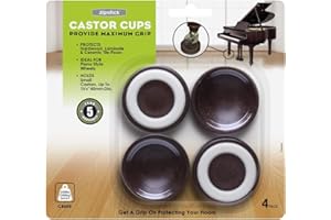 Slipstick CB605 Small Furniture Wheel Caster Cups/Floor Protectors with Non Skid Rubber Grip (Set of 4 Non Slip Furniture Cups) 1-3/4 Inch Round - Chocolate Brown