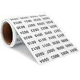 Continuous Digital Sticker Label 0001-2000, Waterproof and Durable Serial Number Label Sticker, Number Stickers for Item Classification, Inventory Management, Document Numbering, 0.39 x 0.78 inch