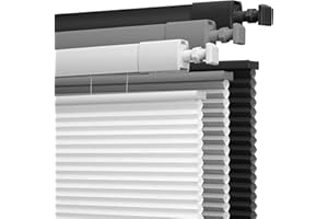 Boolegon No Drill No Tools Cellular Shades Top Down Bottom Up Honeycomb Blinds Light Filtering Cordless Window Blinds Easy to Install Shade for Windows,Light Filtering-White,44" W x 72" H