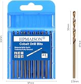 HPMAISON True 5% Cobalt Jobber Drill Bit Set 2.5mm 10Pcs M35 HSS DIN338 view 8